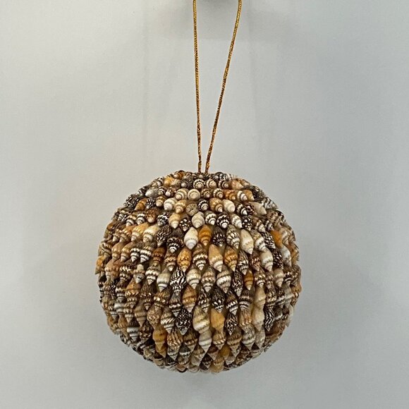 Handcrafted Seashell Decorative Hanging Ornament Sphere - Picture 1 of 7